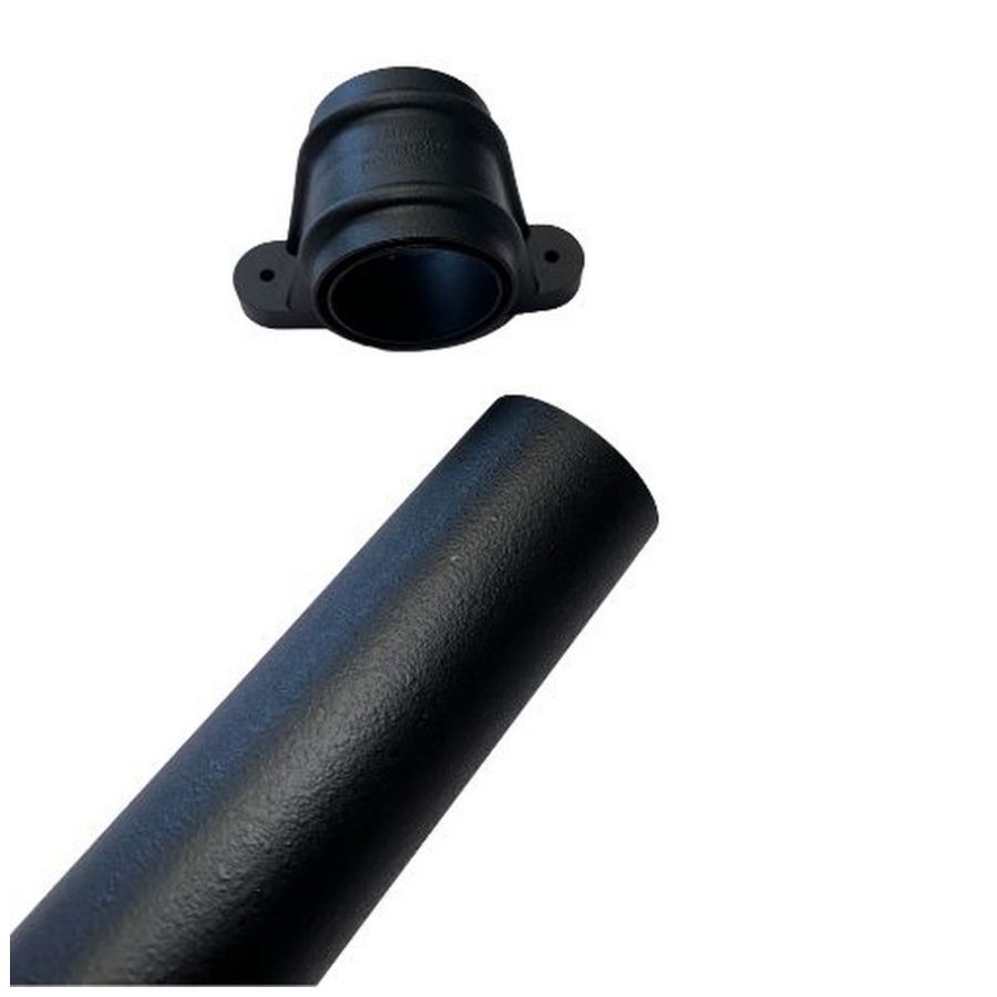 FloPlast Cast Iron Effect Round Downpipe Socketed With Ears - 68mm x 2.5mtr