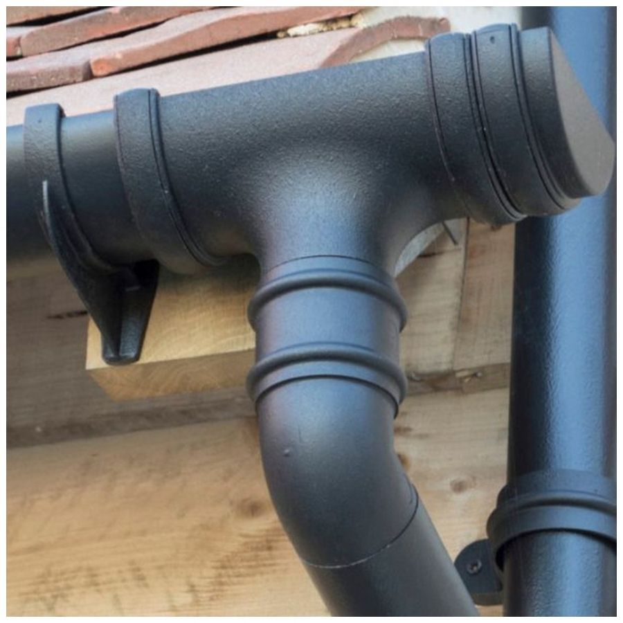 FloPlast Cast Iron Effect Round Downpipe Socketed With Ears - 68mm x 2.5mtr