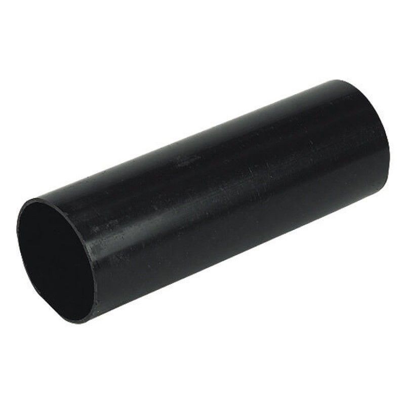 FloPlast Round Downpipe - 68mm x 4mtr Black - Pack of 2