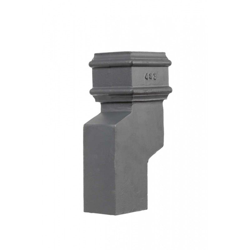 Cast Iron Rectangular Downpipe - 115mm Side Projection 100mm x 75mm Primed