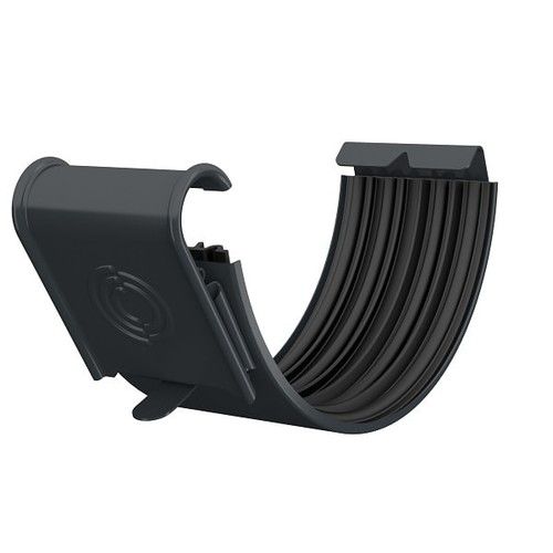 Lindab Steel Gutter Union - 100mm Anthracite Grey