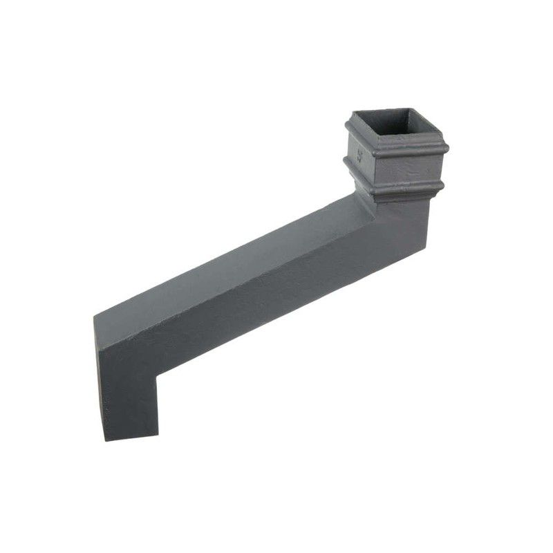 Cast Iron Rectangular Downpipe - 610mm Front Projection 100mm x 75mm Primed