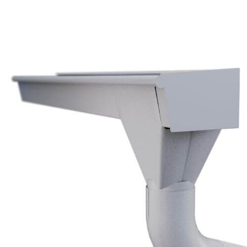 Lindab Rectangular Steel Gutter Right Hand Stop End - 140mm Silver Metallic