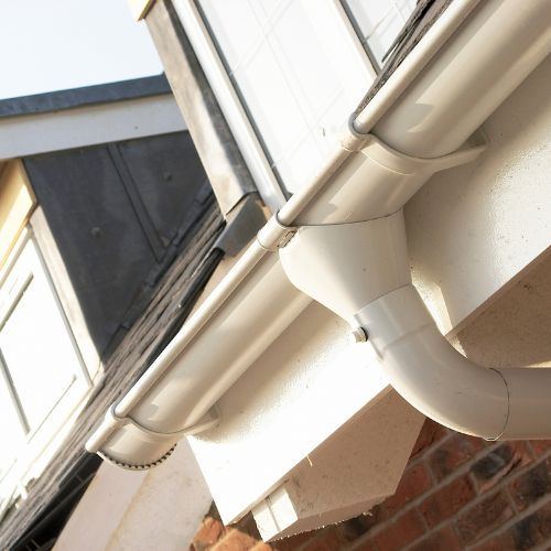 Lindab Rectangular Steel Gutter Outlet 75mm - 140mm Antique White
