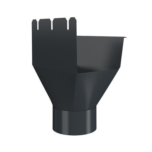 Lindab Rectangular Steel Gutter Outlet 87mm - 140mm Anthracite Grey