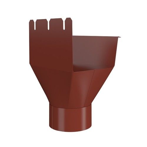 Lindab Rectangular Steel Gutter Outlet 87mm - 140mm Tile Red