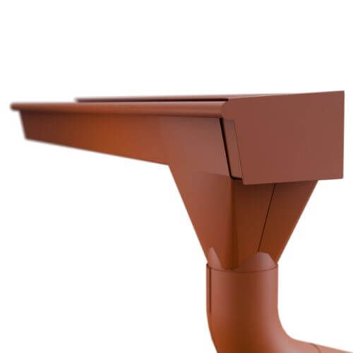 Lindab Rectangular Steel Gutter Outlet 87mm - 140mm Tile Red