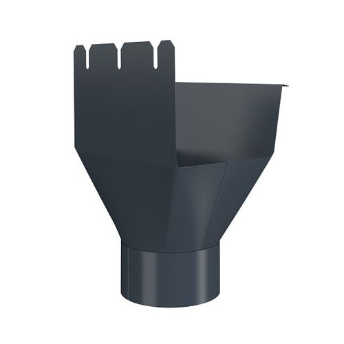 Lindab Rectangular Steel Gutter Outlet 100mm - 140mm Graphite