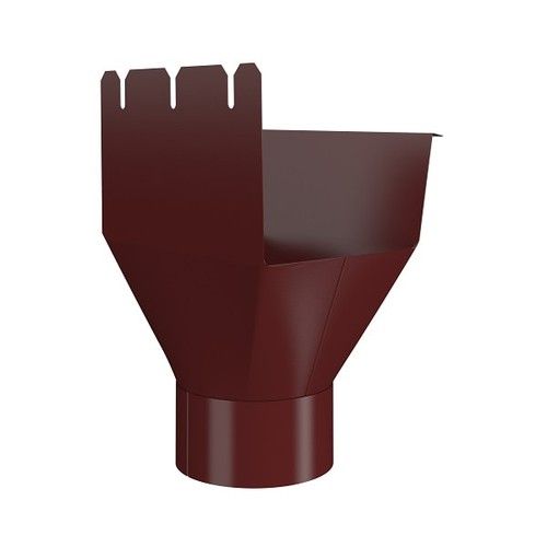 Lindab Rectangular Steel Gutter Outlet 100mm - 140mm Dark Red