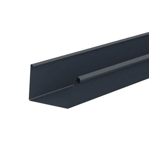 Lindab Rectangular Steel Gutter - 140mm x 3mtr Graphite