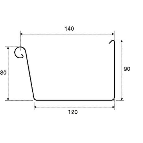 Lindab Rectangular Steel Gutter - 140mm x 3mtr Graphite