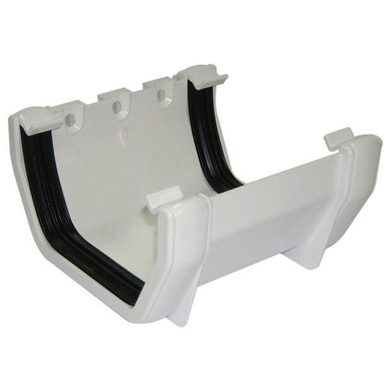FloPlast Square Gutter Union Bracket - 114mm White - Pack of 2