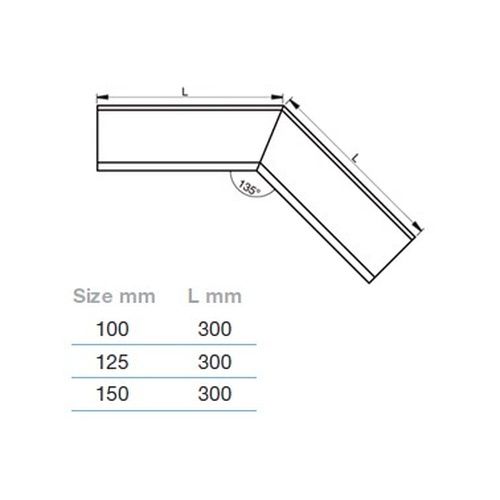 Lindab Steel Gutter Internal Angle 135 - 150mm Black
