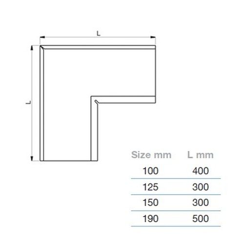 Lindab Steel Gutter Internal Angle 90 - 125mm Black