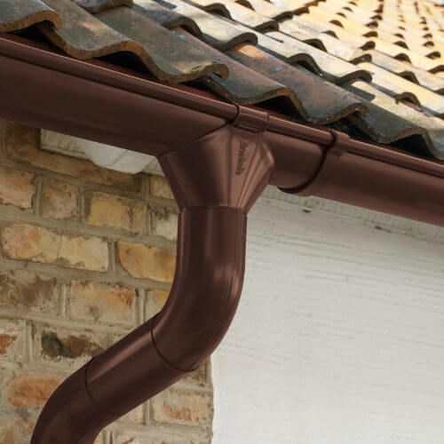 Lindab Steel Gutter External Angle 135 - 100mm Brown