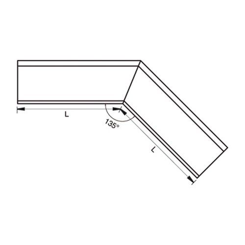 Lindab Steel Gutter External Angle 135 - 100mm Silver Metallic