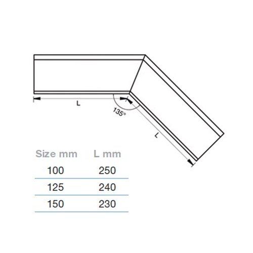 Lindab Steel Gutter External Angle 135 - 150mm Anthracite Metallic