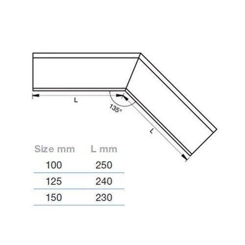 Lindab Magestic Steel Gutter External Angle 135 - 150mm Galvanised