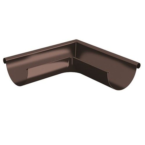 Lindab Steel Gutter External Angle 90 - 100mm Coffee Brown