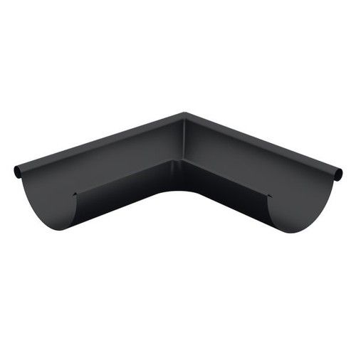 Lindab Steel Gutter External Angle 90 - 150mm Matte Black