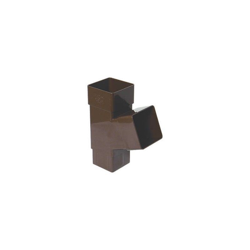 FloPlast Square Downpipe Branch - 112 Degree x 65mm Brown