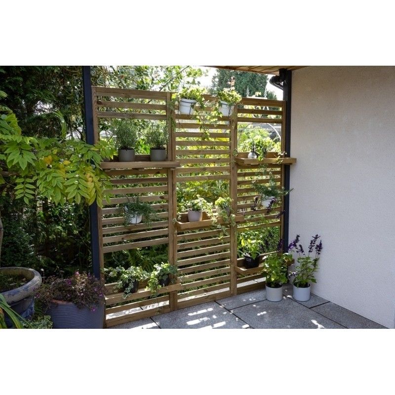 Slatted Wall Planter - 2 Shelf