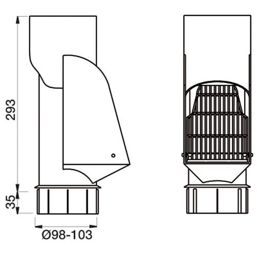 Lindab Self Cleaning Leaf Trap - 100mm Black