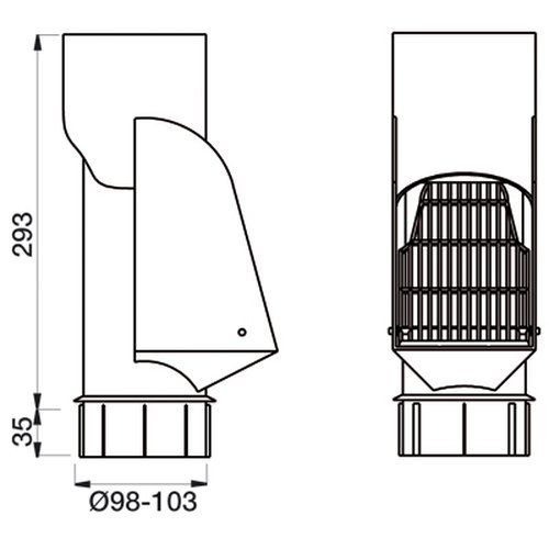 Lindab Steel Self Cleaning Leaf Trap - 100mm Graphite