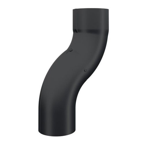 Lindab Steel One-Piece Downpipe Offset - 87mm Matte Black