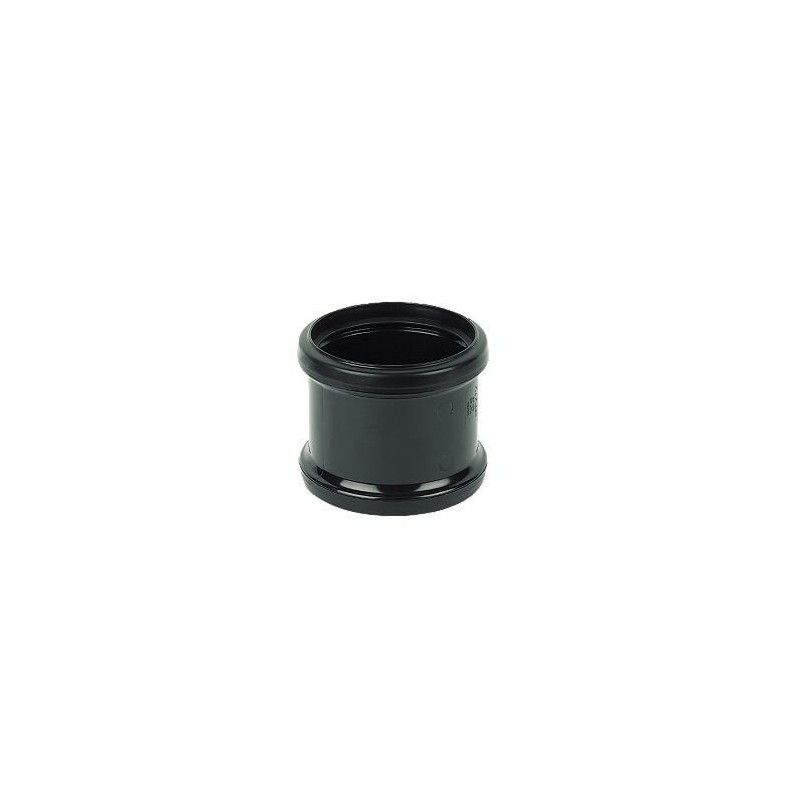 FloPlast Ring Seal Soil Coupling Double Socket - 110mm Black
