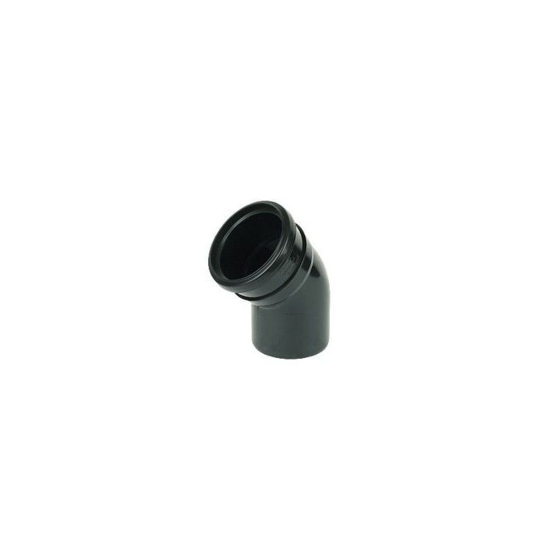 FloPlast Ring Seal Soil Bend Single Socket - 112.5 Degree x 110mm Black