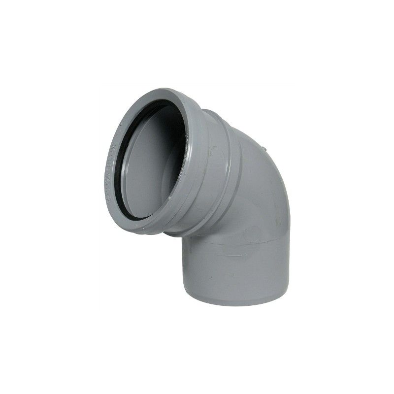 FloPlast Ring Seal Soil Bend Single Socket - 112.5 Degree x 110mm Grey