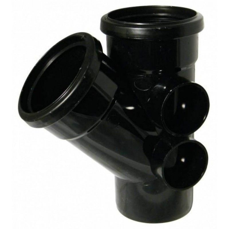 FloPlast Ring Seal Soil Branch - 135 Degree x 110mm Black