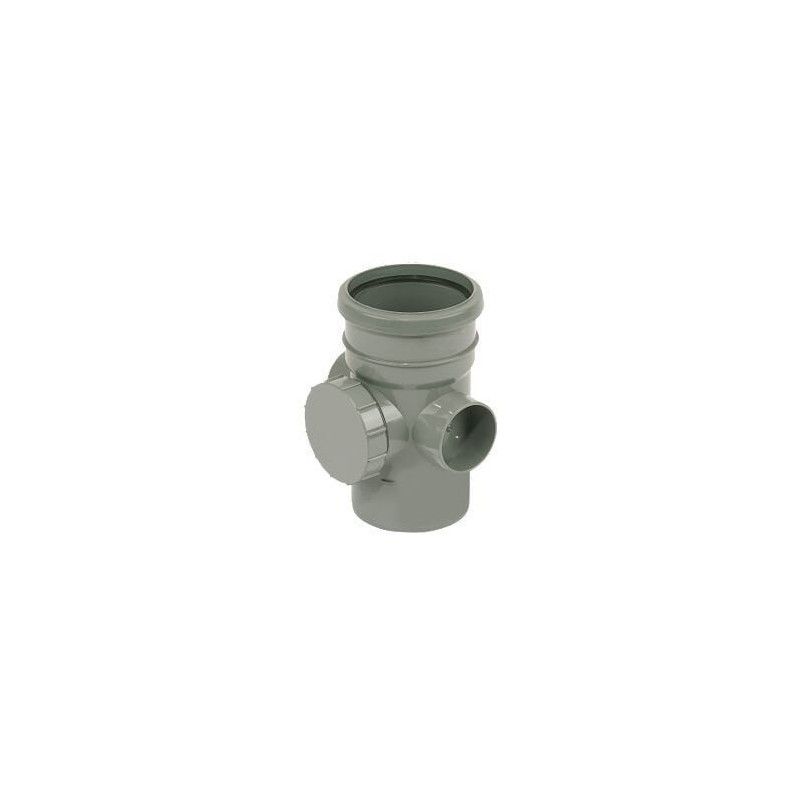 FloPlast Ring Seal Soil Access Pipe Single Socket - 110mm Grey