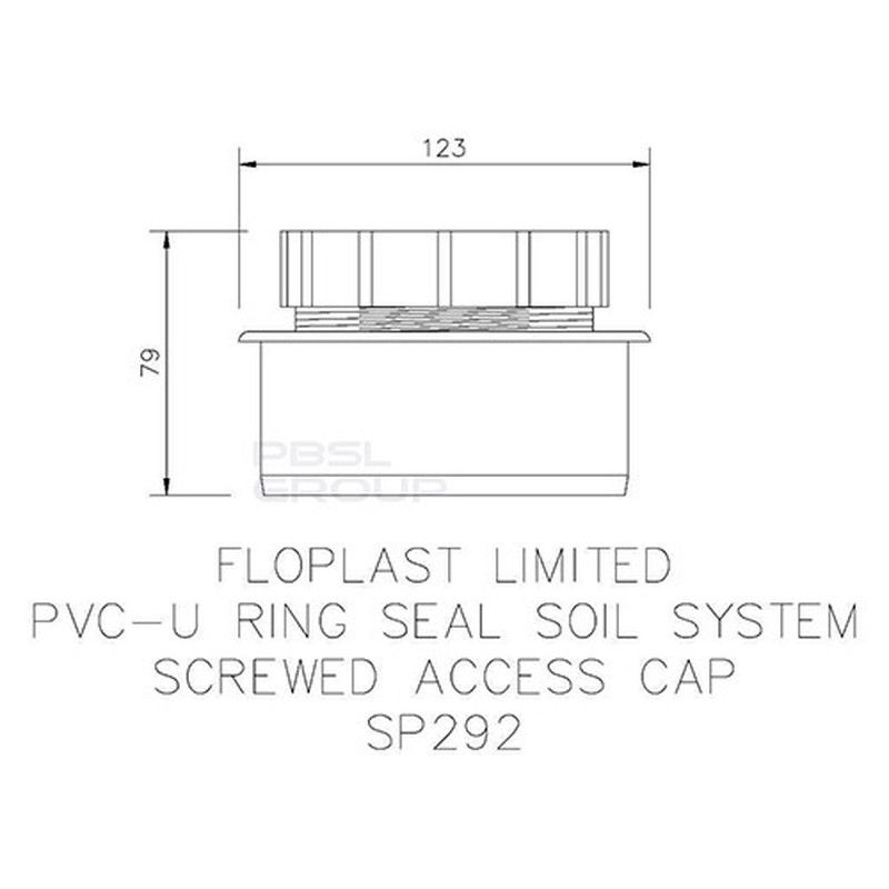 FloPlast Ring Seal Soil Access Plug - 110mm Black