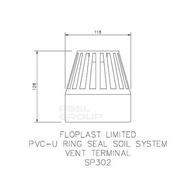 FloPlast Ring Seal Soil Vent Terminal - 110mm White