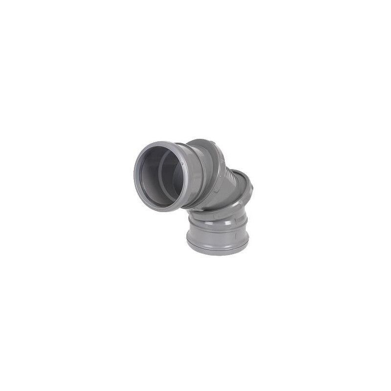 FloPlast Ring Seal Soil Adjustable Bend Double Socket - 0-90 Degree x 110mm Grey