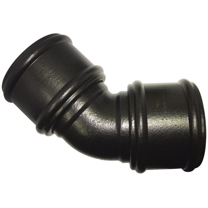 FloPlast Ring Seal Soil Bend Double Socket - 135 Degree x 110mm Cast Iron Effect