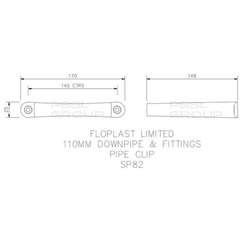 FloPlast Ring Seal Soil Pipe Clip - 110mm Black