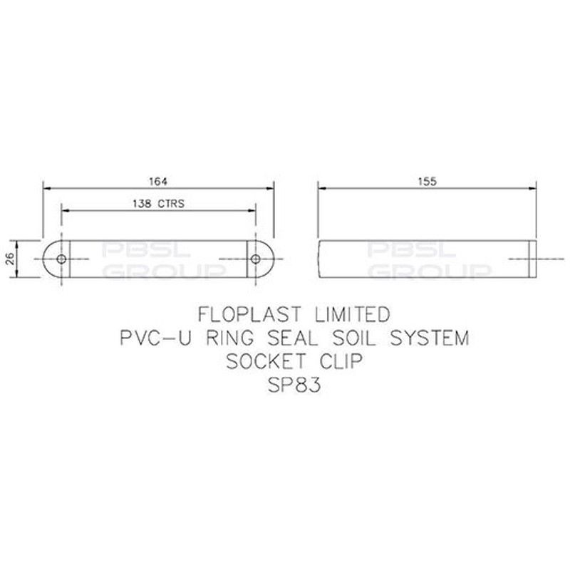 FloPlast Ring Seal Soil Pipe Socket Clip - 110mm Black