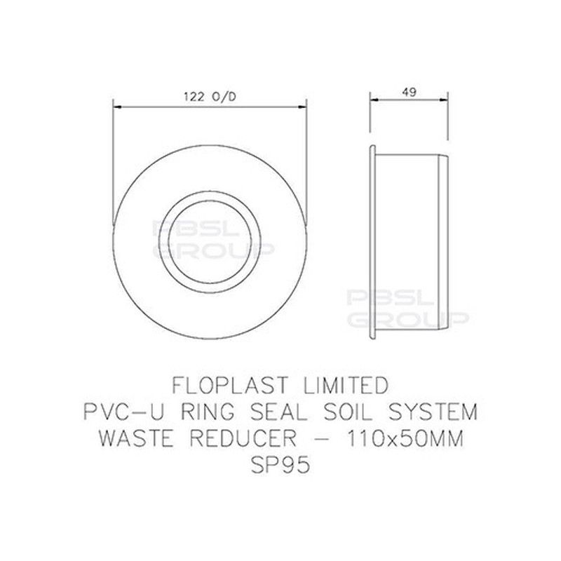 FloPlast Universal Waste Adaptor Grey