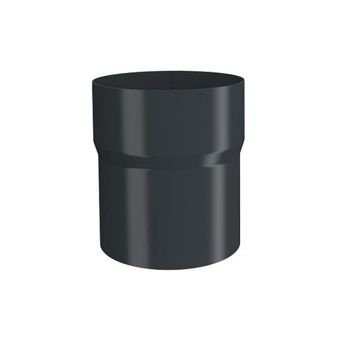 Lindab Steel Downpipe Connector - 100mm Anthracite Grey