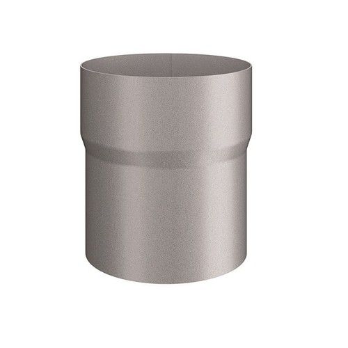 Lindab Steel Downpipe Connector - 100mm Silver Metallic