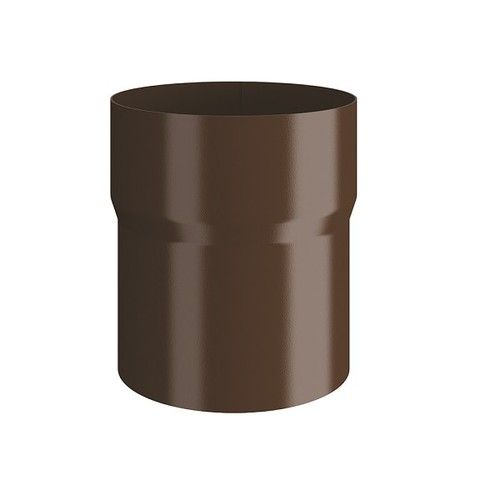 Lindab Steel Downpipe Connector - 87mm Brown
