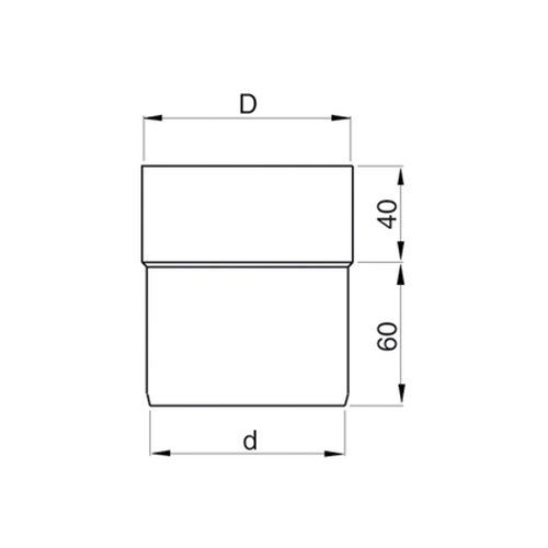 Lindab Steel Downpipe Connector - 87mm Matte Black