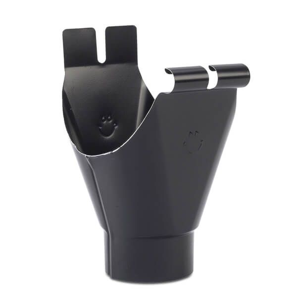 Galeco Steel Gutter Running Outlet - 120mm Black