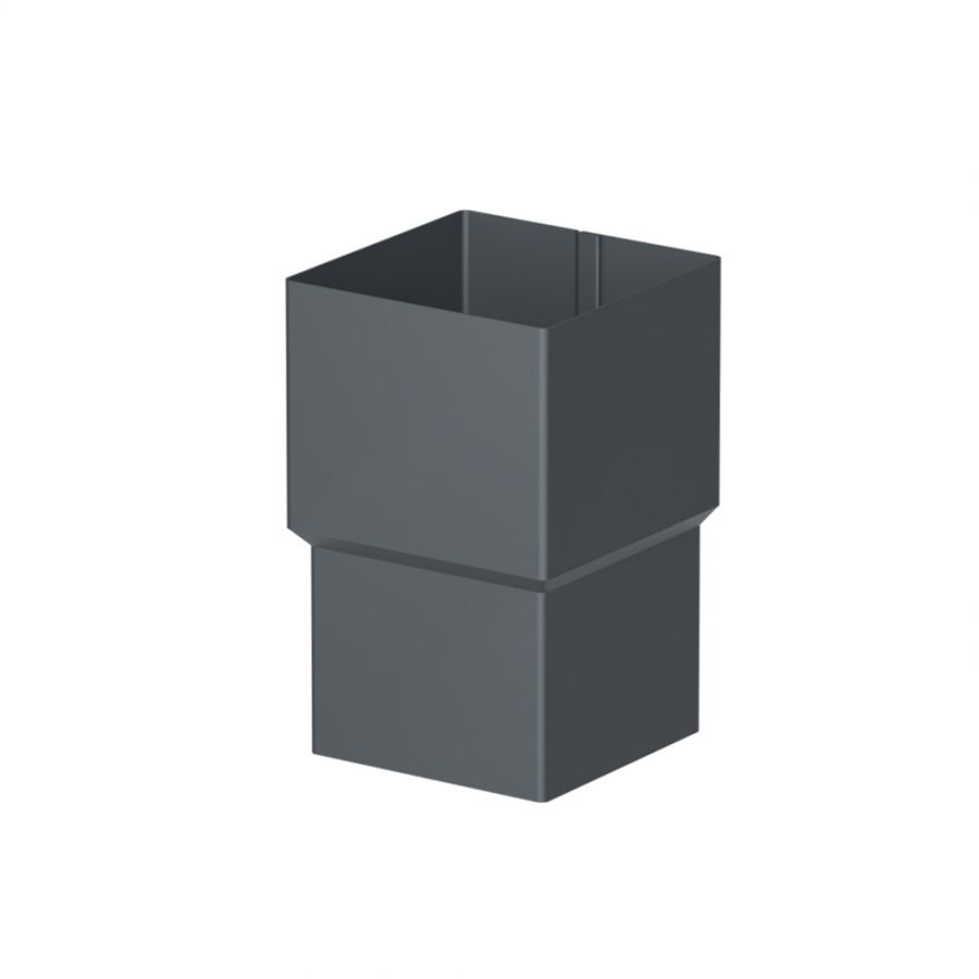 Galeco Square Steel Offset Downpipe Kit Grey - 80mm Diameter