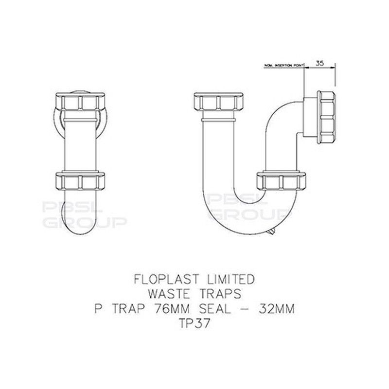 FloPlast P Trap - 32mm White
