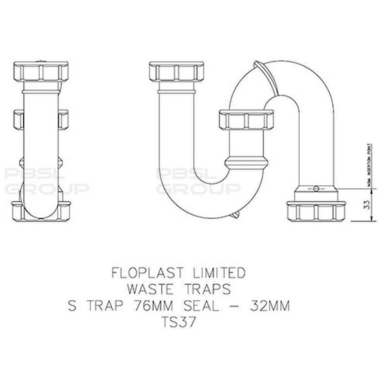 FloPlast S Trap - 32mm White