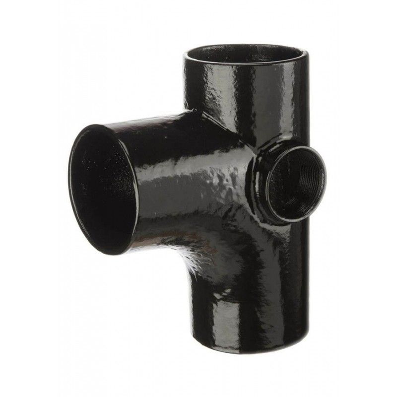 Push Fit Cast Iron Soil Branch with Left Hand Boss - 92.5 Degree x 100mm